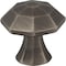 Jeffrey Alexander 1-1/4" Overall Length Brushed Pewter Octagonal Wheeler Cabinet Knob 678BNBDL - alternate 1
